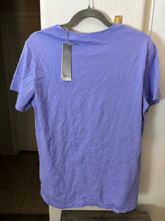 NWT adidas Purple Short Sleeve Tee with floral graphics, Size L - Picture 2 of 2